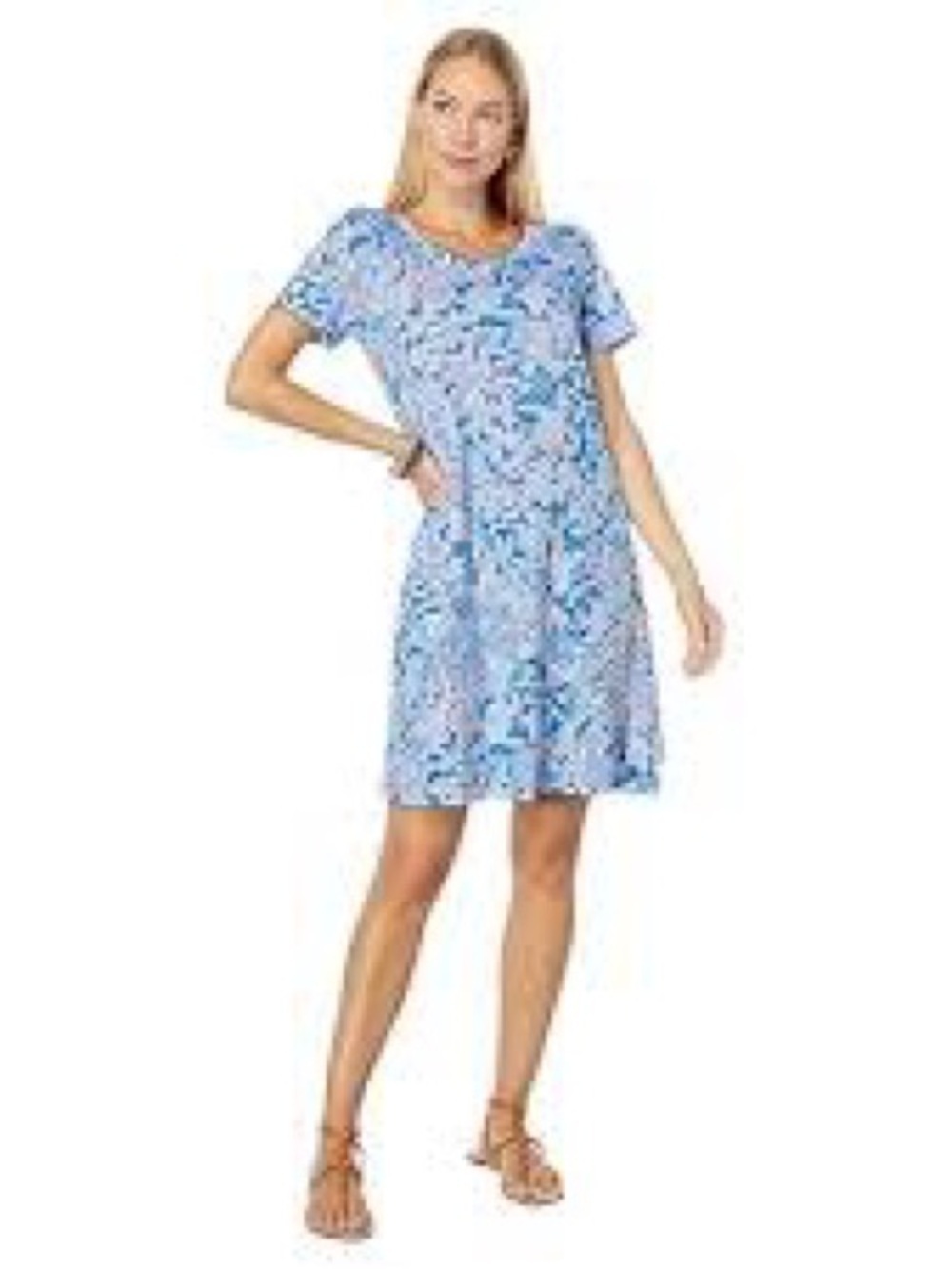Lilly Pulitzer Cody Blue Nautical Short Sleeve Dress Size Small Turtle Sea Life